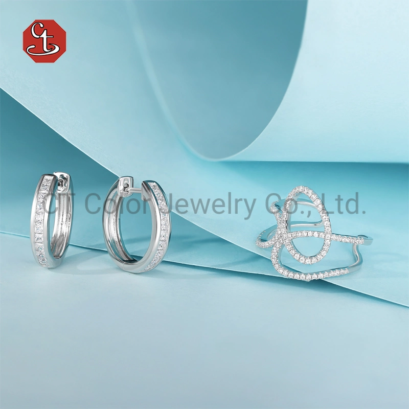 Fashion Earring Wholesale Pirce 18K Gold Silver Earring Custom Natural Pearl Hoop Jewelry