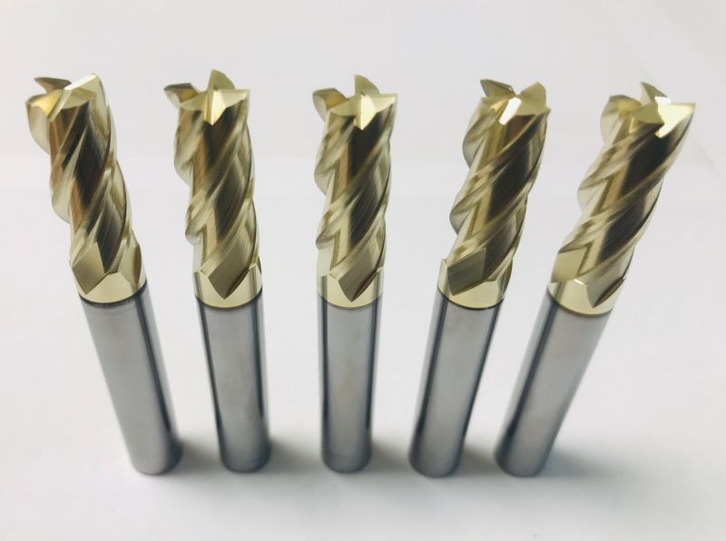 Manufacture HRC63 Carbide Square End Mill Golden Coating
