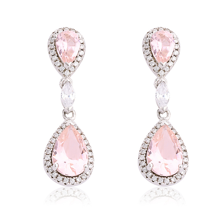Pink Earrings 925 Silver Earrings Girls Earrings