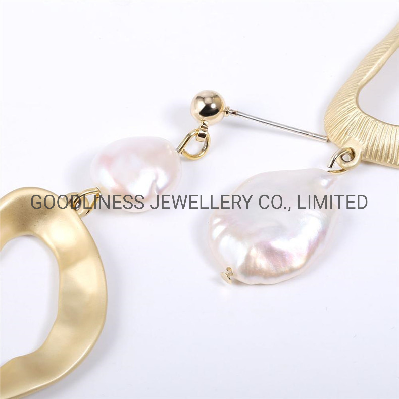 925 Silver Baroque Shell Fashion Jewelry Pearl Earrings