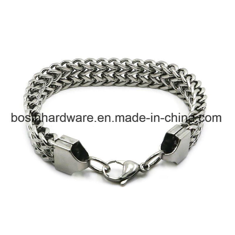 Stainless Steel Double Curb Cuban Chain Bracelet
