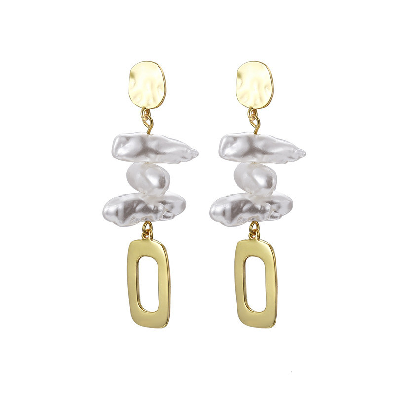 2021 Fashion Silver or Brass Female Baroque Pearl Earring