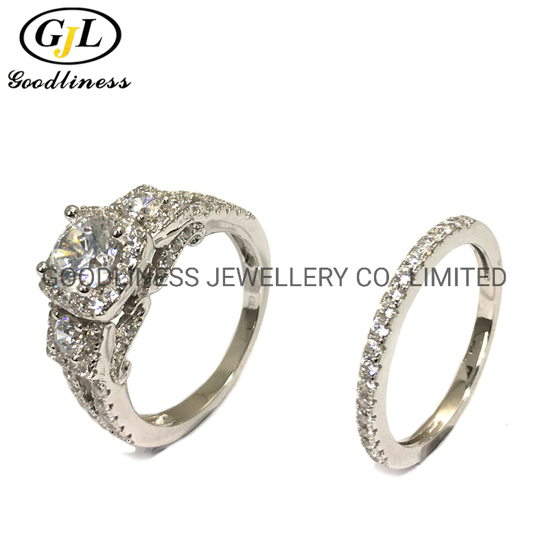 Fashion Jewelry Full Stone AAA Cubic Zircon Set Rings Wedding Engagement Set Ring