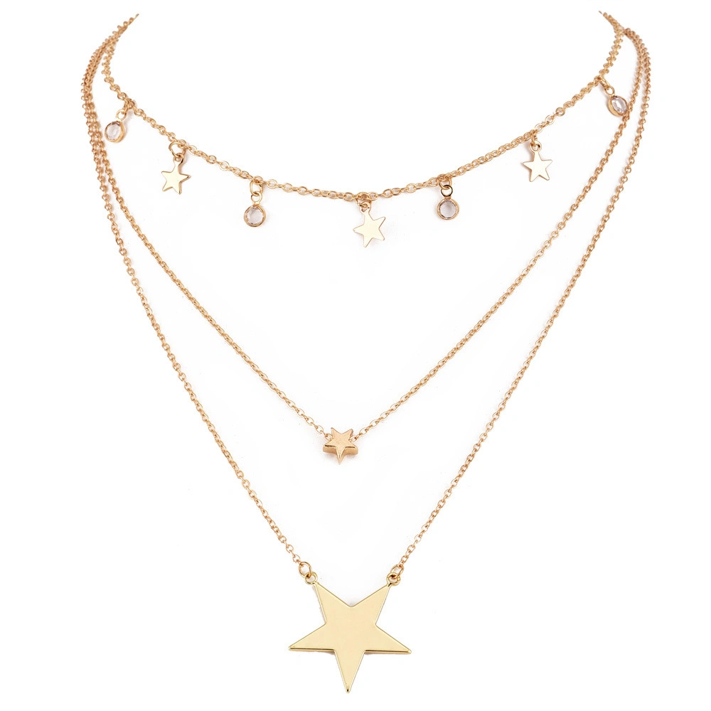 Elegant Matte Star Necklace Minimalist Exquisite Short Style Statement Clavicle Chain Necklace for Women Esg11092