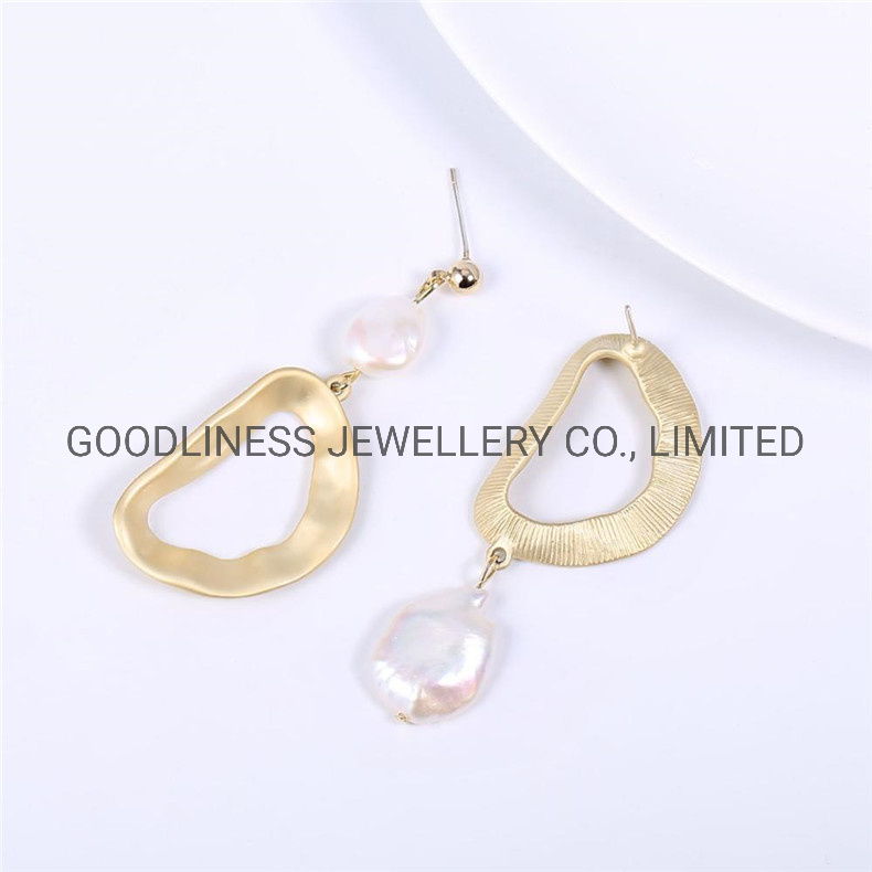 925 Silver Baroque Shell Fashion Jewelry Pearl Earrings