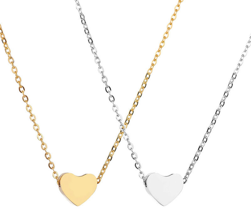 Fashion Gold Chain Choker Necklace Jewelry Dainty Tiny Charm Women Heart Pendant Necklace