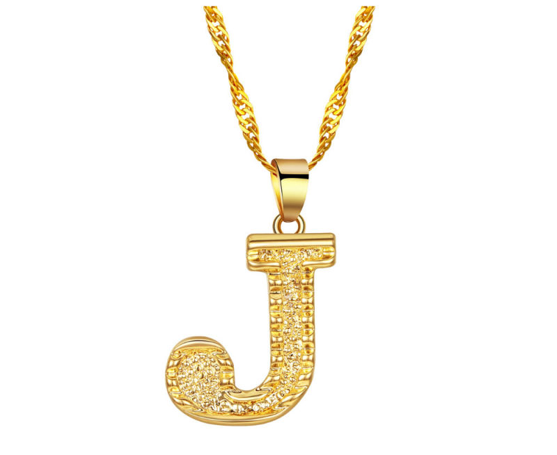 Wholesale 18K Gold Plated Cuban Necklace Alphabet Necklace 26 Initial Necklace for Women