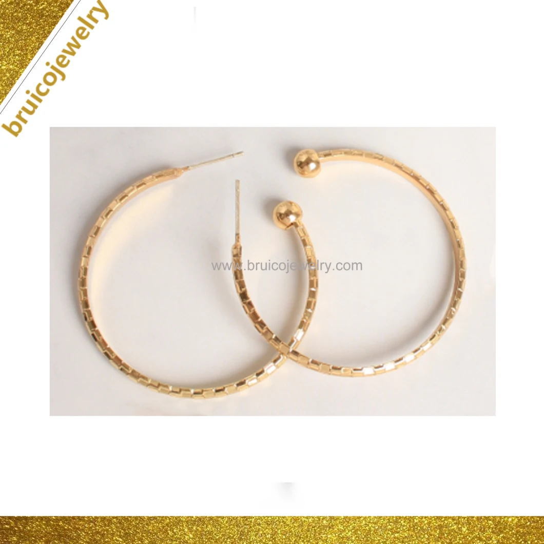 Sterling Silver Jewelry Wholesale Yellow Gold Color Open Cuff Hoop Earrings for Girls