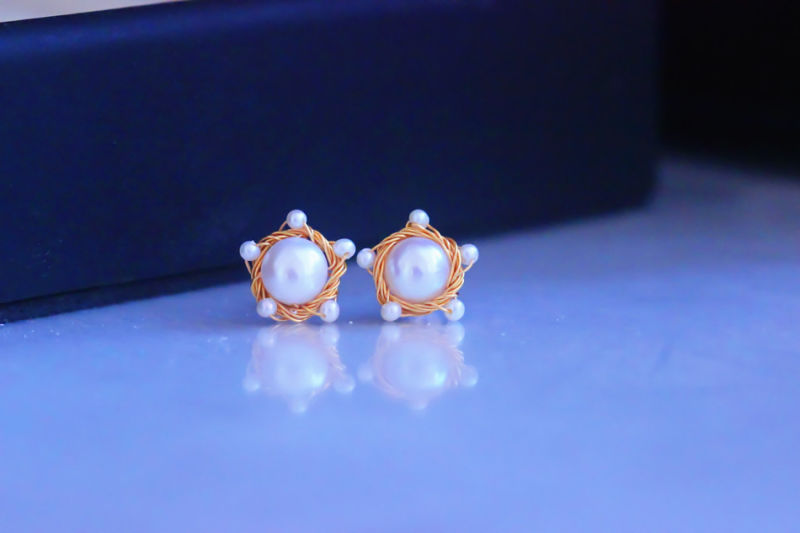 Fashion Pearl Jewelry Cultured Freshwater Pearl Stud Earrings