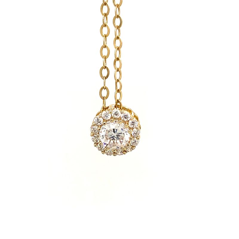 Attractive Design 925 Silver Gold Plating Fashion Jewelry CZ Necklace