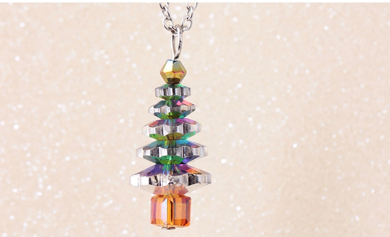 Magic Christmas Tree Rainbow Crystal Pendants Choker Collar Chain Necklace Gifts