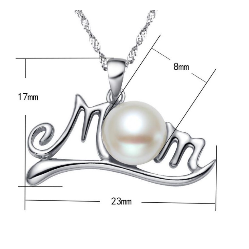 Claw Inlaid Zircon Necklace Mother's Day Gift Pearl Necklace