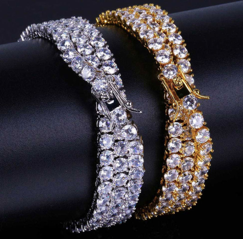 Wholesale HIPS Hops Bling Jewelry 3mm 4mm 5mm Diamond Tennis Chain Iced out Bling Cubic Zircon CZ Tennis Chain Necklace