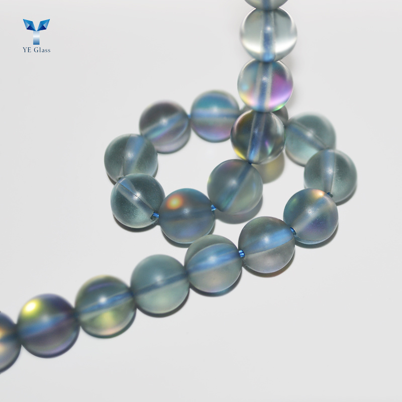 Round Chinese Grinding Glass Beads Necklace Glass Beads