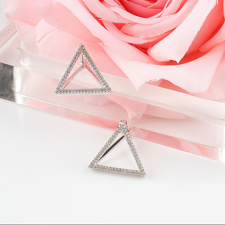 Fantasy Cool 925 Silver Jewelry Triangle Shape Earrings