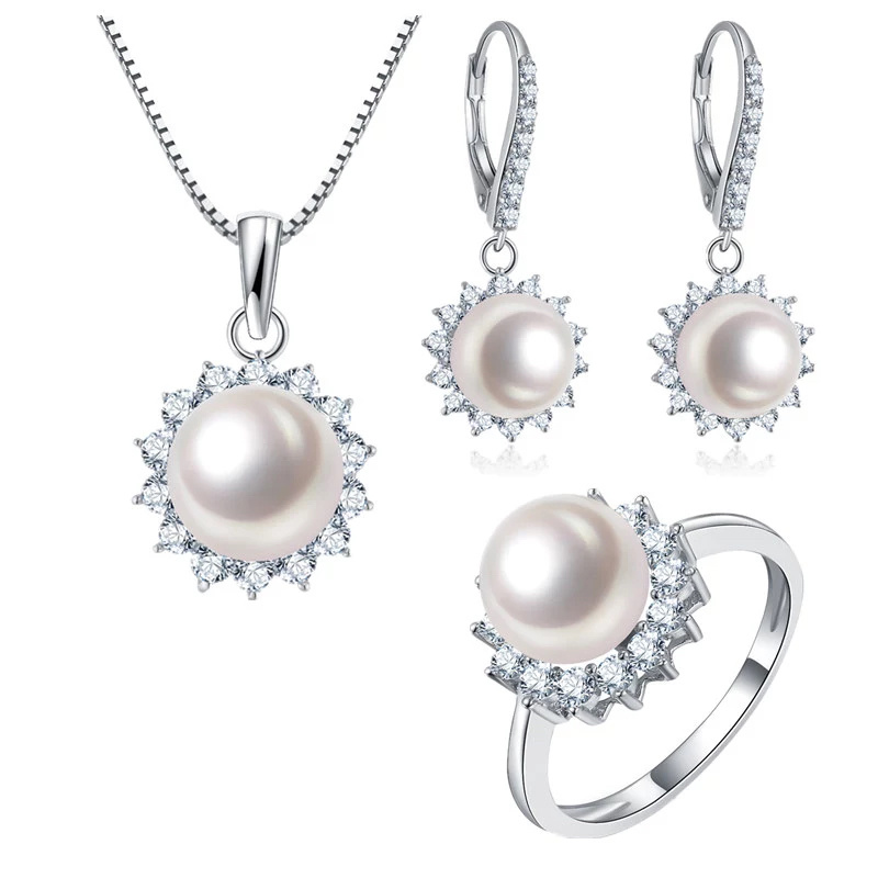 925 Silver Jewelry Fresh Water Pearl Set