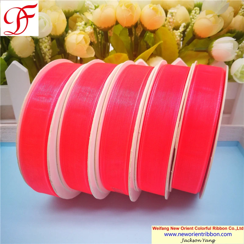 Export Nylon Sheer Ribbon for Wedding/Accessories/Wrapping/Gift/Bows/Packing/Christmas Decoration
