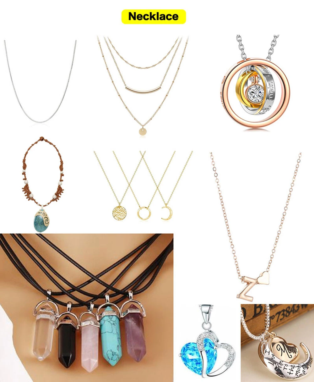 Jewelry Fashion Necklace Women Gold Plated 925 Sterling Silver Necklace Jewelry Gold Necklace
