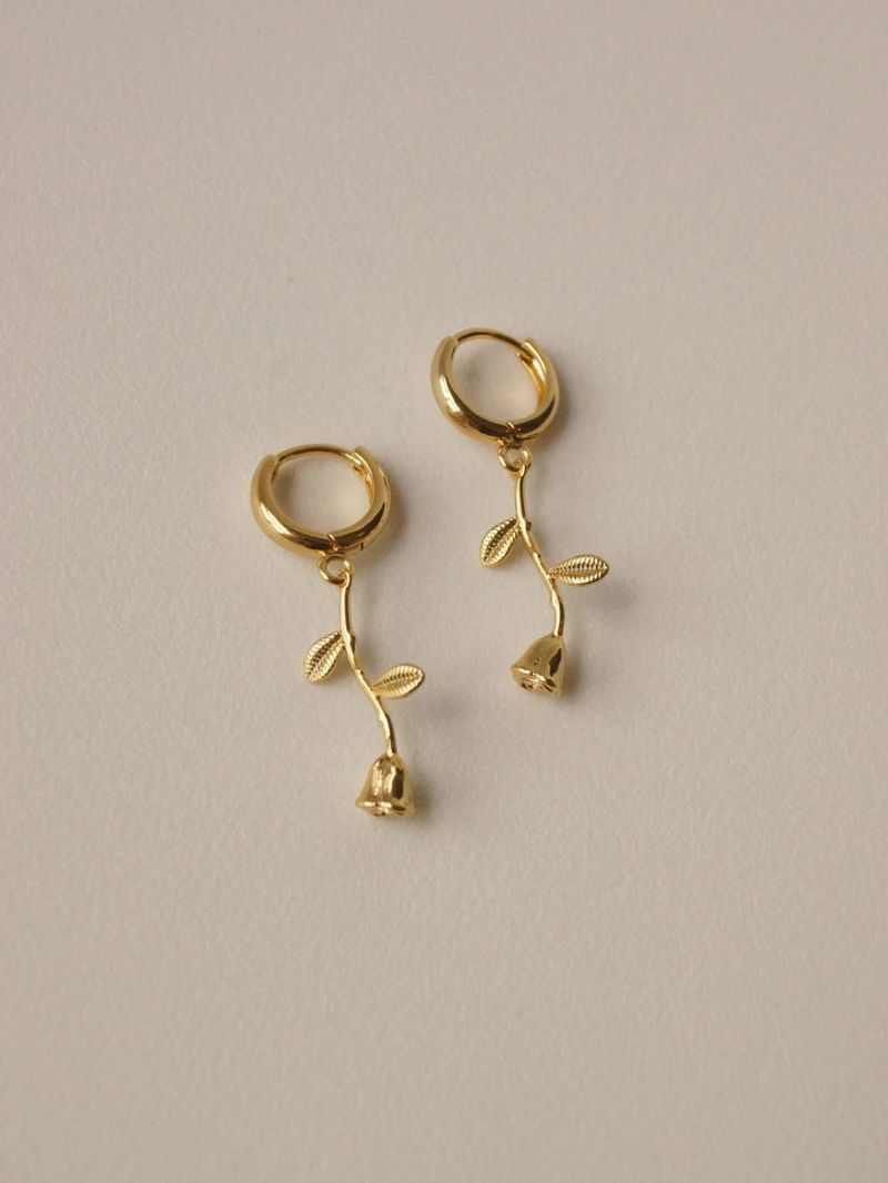 Sterling Silver DOP Earrings Flower Rose Necklace Jewelry Set