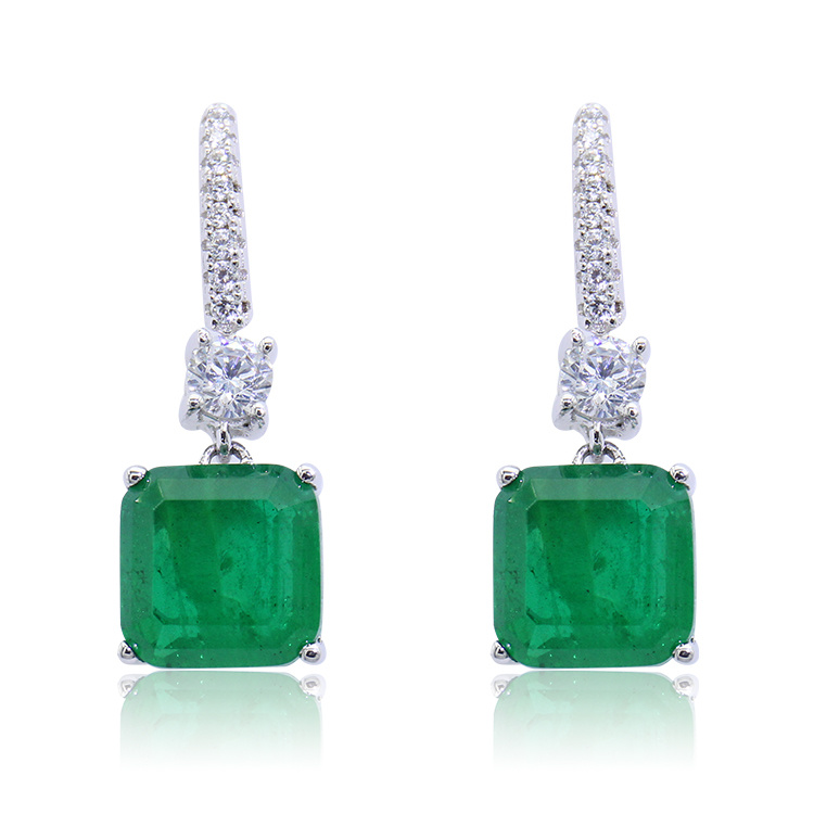 Women Gold Earrings Top Design Emerald Earrings for Women