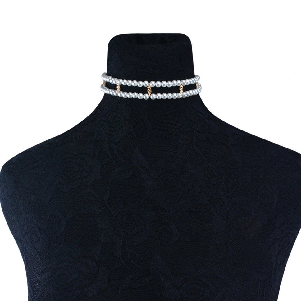 Fashion Stylish Handmade Minimalist Beaded Pearl Necklace Women Choker Jewelry