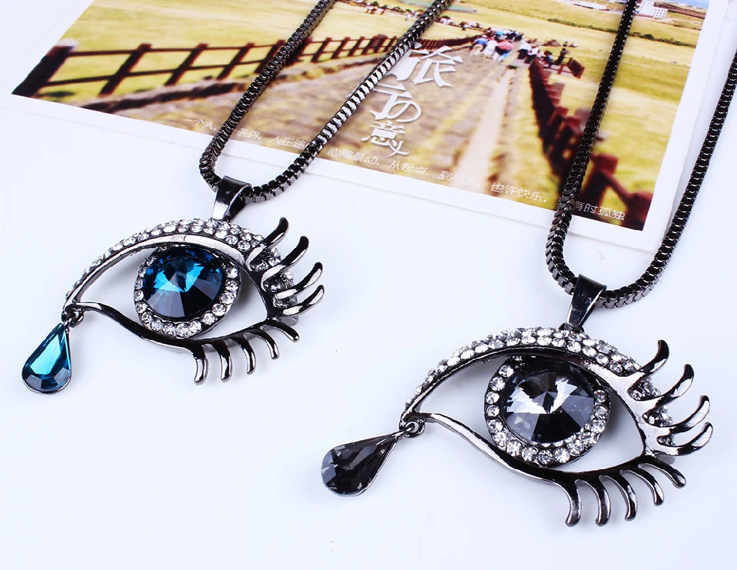 Wholesale Top Design Women Fashion Necklaces Jewelry Accessories Retro Colorful Evil of Eye Fashion Necklace