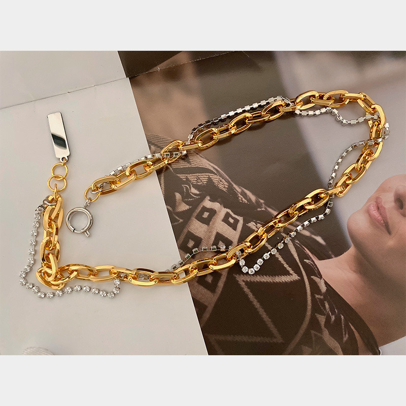 French Hip-Hop Style Fashionable Clavicle Chain Necklace 109 Zircon AAA Necklace