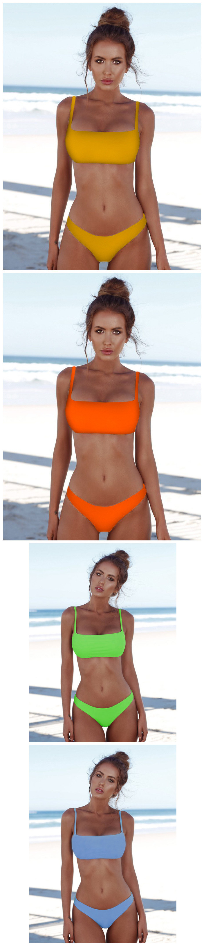 Hot Selling White Women Sexy Beach Wear Two-Piece Bikini Swimwear