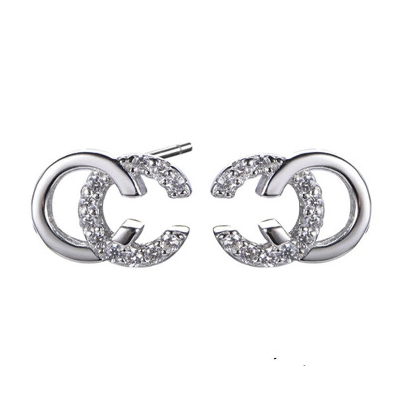 2021 New Silver or Brass Elegant Star Stud Earrings for Girls