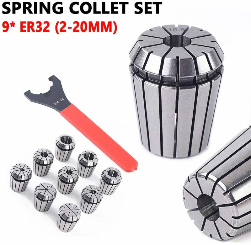 Olicnc Milling Tool Accessories Milling Collet Chuck Set for 9PCS Er32 Spring Collet Set