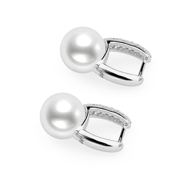 Fashion Silver Earrings Cross Pearl Earrings for Women
