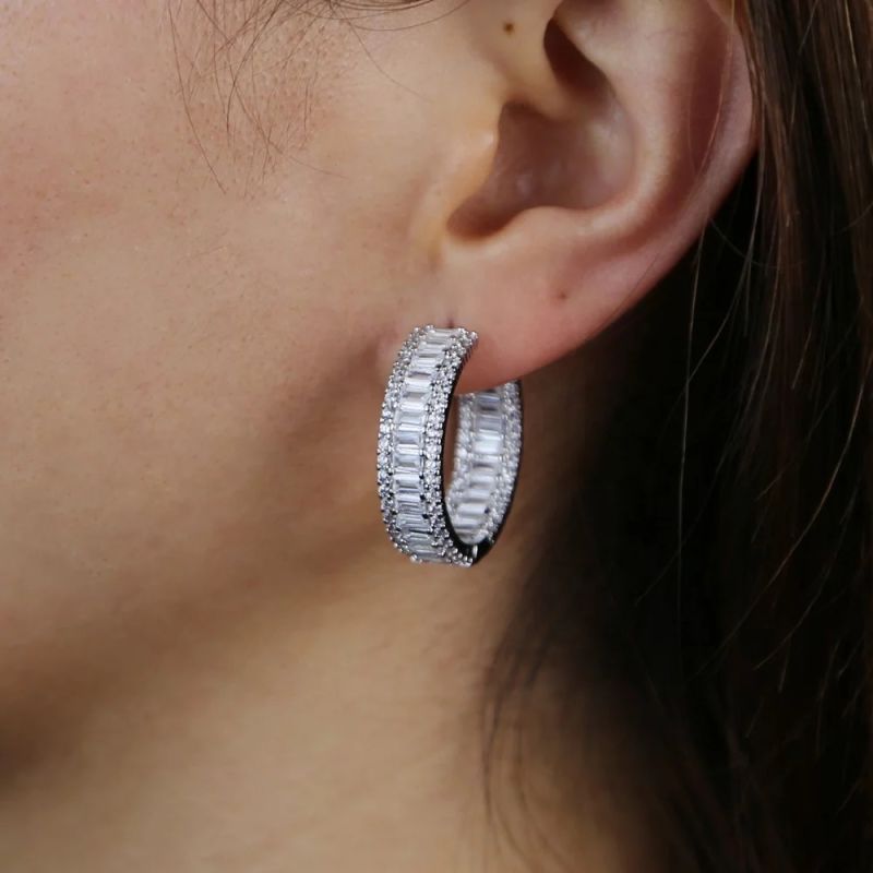 Fashion Brass Jewerlly Shinning Earrings Hoop B004