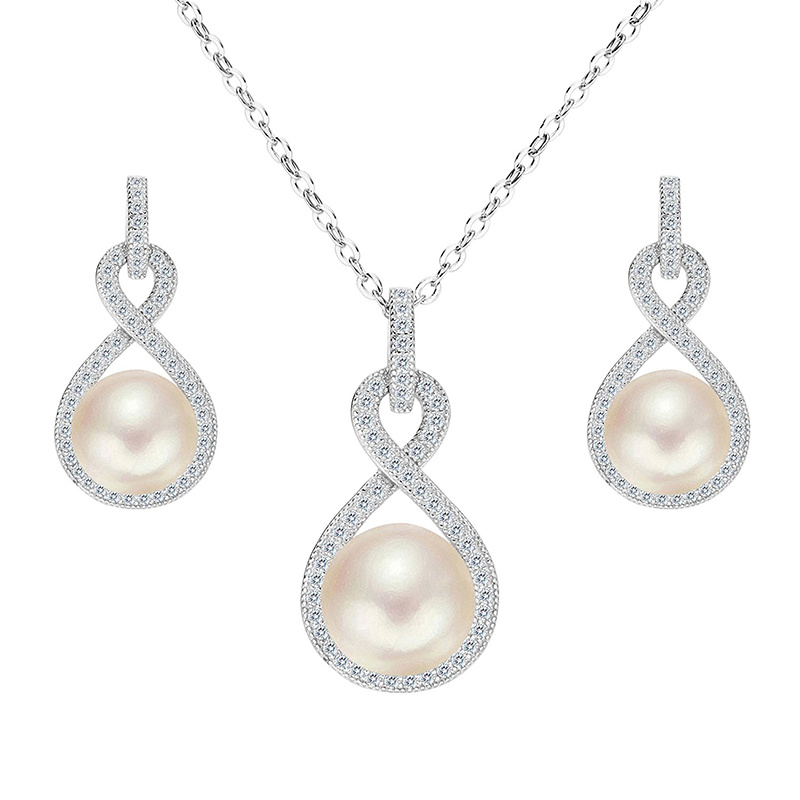 Fashion 925 Silver Jewelry Set with Fresh Water Pearl