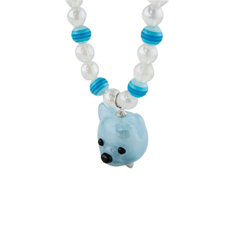 Trendy Kids Plastic Beads Jewelry Sets Handmade LED Acrylic Bead Dog Bracelet Pendant Necklace for Children