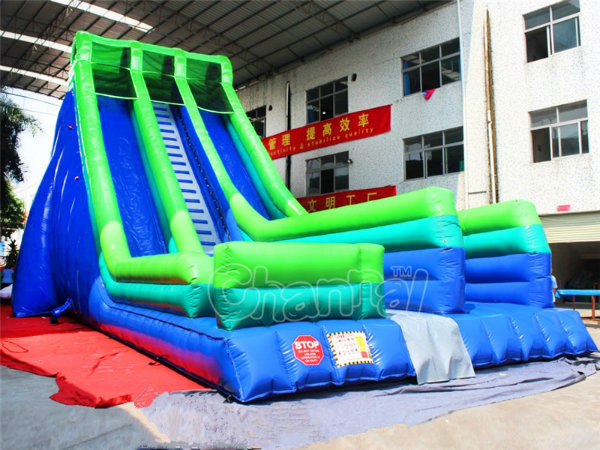 Channal Two Lanes Giant Inflatable Slide for Adults and Kids