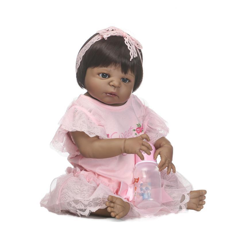 Silicone Reborn Doll Kits Bebe Reborn Doll Mold Boneca Reborn 22inch Mini Doll Kits African Girl
