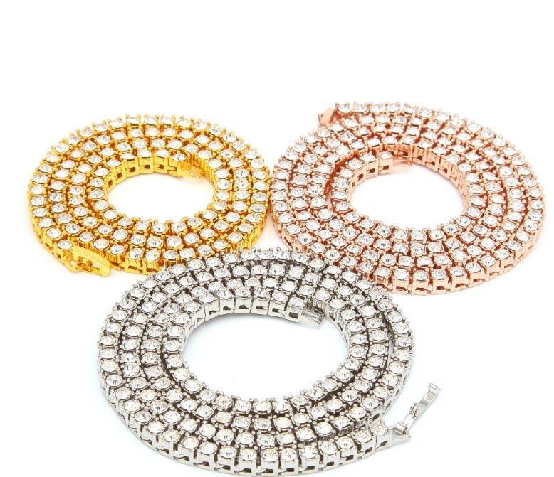 Hot Sale Hip Hop Jewelry Diamond Tennis Chain Necklaces for Friends