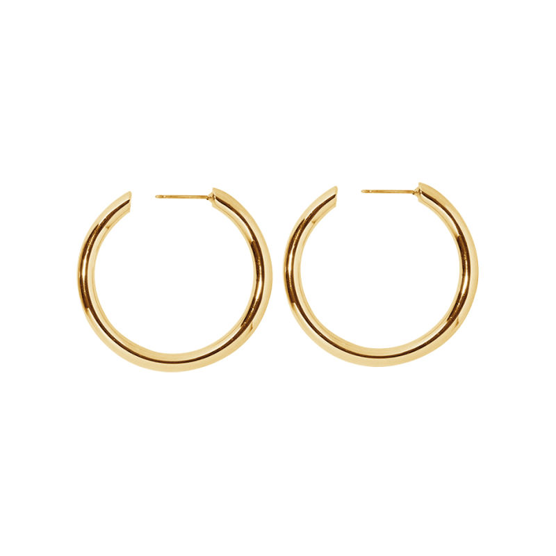 Wholesale Minimalist Jewelry 925 Sterling Silver 18K Gold Plated Hoop Earring
