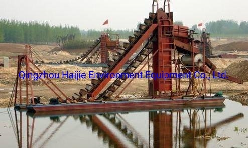 China Manufacture Capacity 120 Cubic Meter Per Hour Hj-M120 Chain Bucket Gold and Diamond Mining Equipment for Rive Gold and Diamond