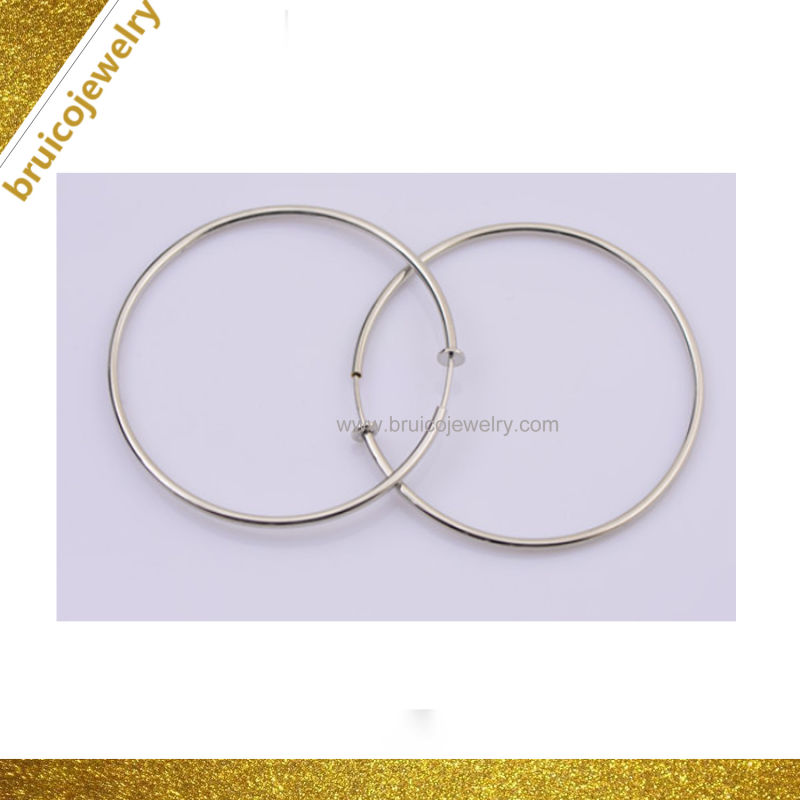 Good Quality White Gold Plated Endless Snap Hoop Earrings