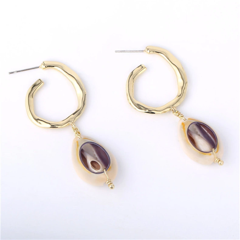 14K Gold Plated Baroque Pearl Earrings for Women Statement Hoop Earrings