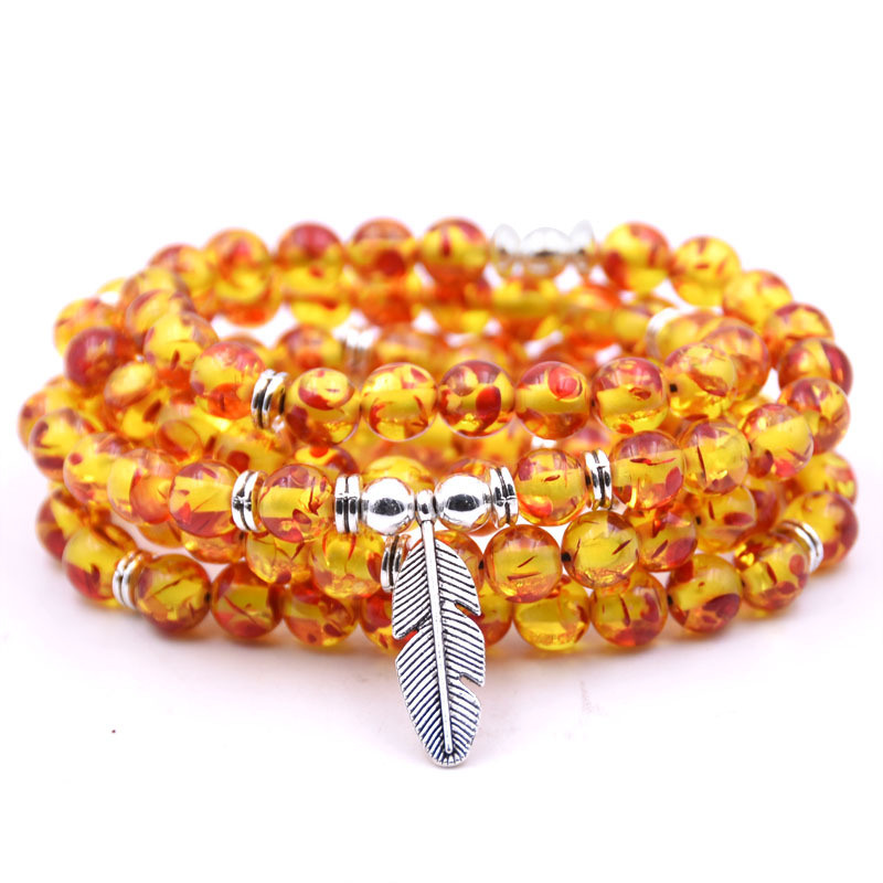 Fashion Accessories Natural Stone Bracelet Jewelry Beaded with Wings Pendant Wing Bracelet for Promotion Gift