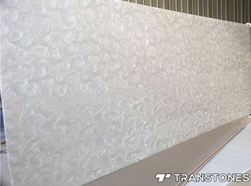 White Pearl Veins Popular Translucent Artificial Onyx Wall Panel