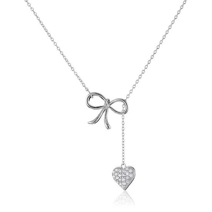 925 Silver Heart Necklace Adjustment Longth for Valentine's Gift