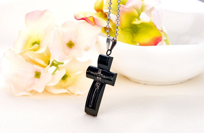Hdx Steel Catholic Religious Cross Necklace Pendant