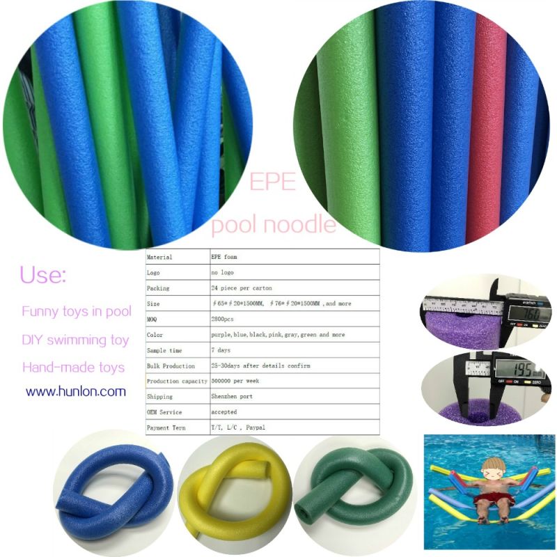 Round EPE Foam Tubes or Swimming Pool and Beach Noodle Round Shape Insulation Waterproof