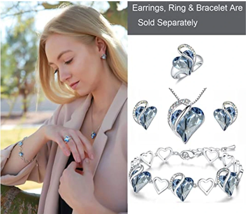 Fashion Jewellery 925 Sterling Silver Wedding Heart Zircon Wholesale Women Jewelry Set