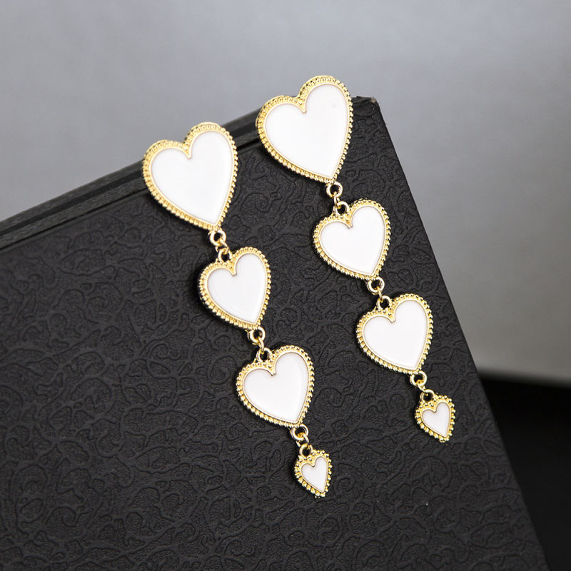 Creative Fashion Love-Shaped Four-Layer Peach Heart Pendant Earrings
