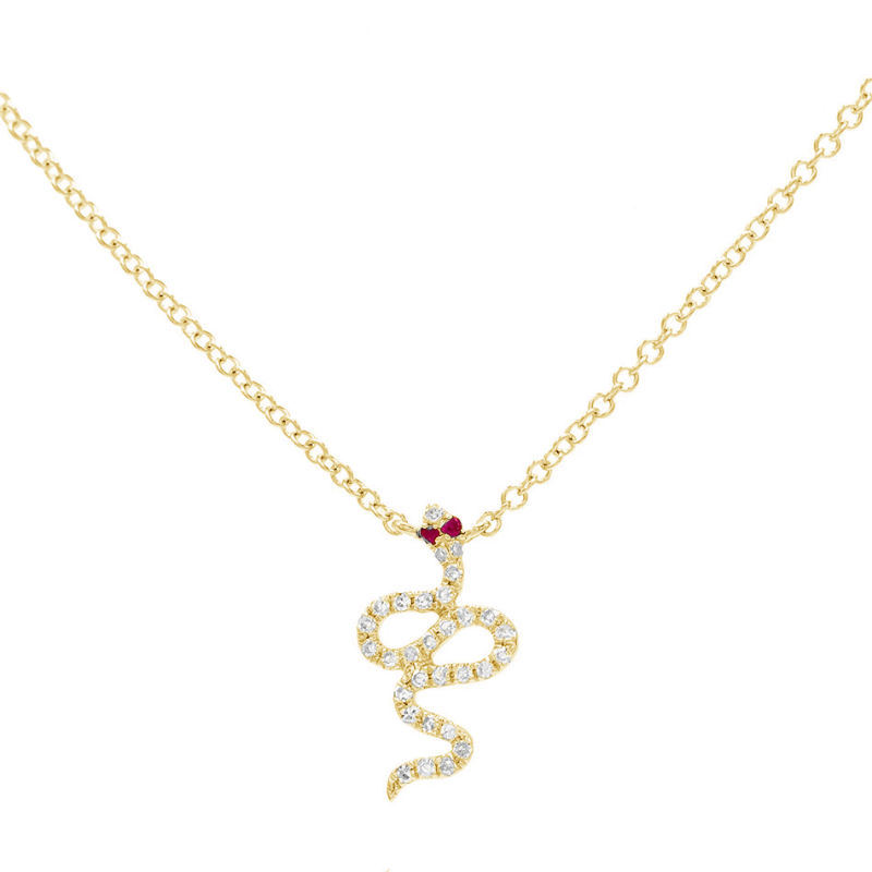 925 Sterling Silver Fashion Pendant Necklace 18K Gold Plated Snake Necklace