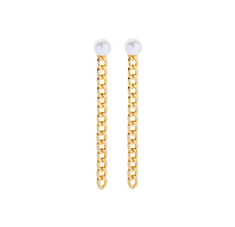 Wholesale 925 Sterling Silver Chain Earring with Pearl for Women
